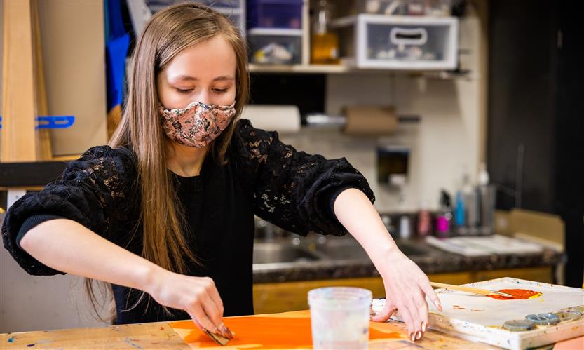 Students in an art class